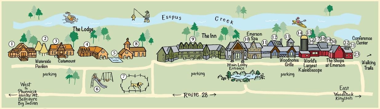 Illustrated map of Emerson Resort