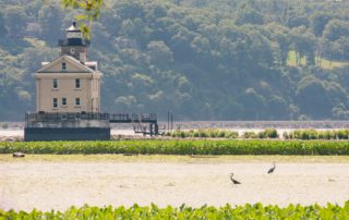 A photo of the Rondout Lighthouse, one of the unique attractions found in the Catskills.