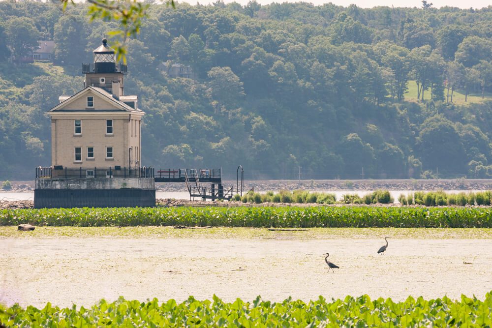 A photo of the Rondout Lighthouse, one of the unique attractions found in the Catskills.