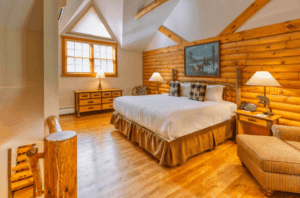 A guestroom at one of the best Catskills resorts.