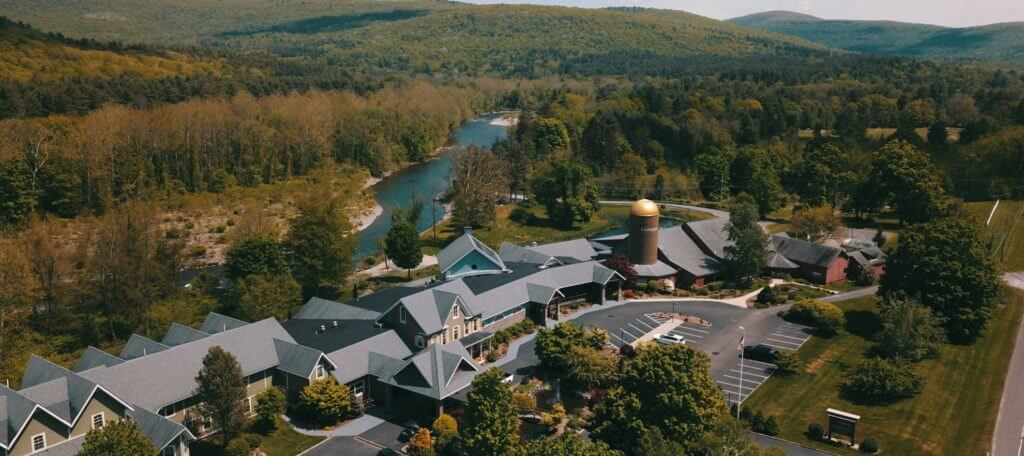 An aerial view of one of the best resorts in the Catskills.